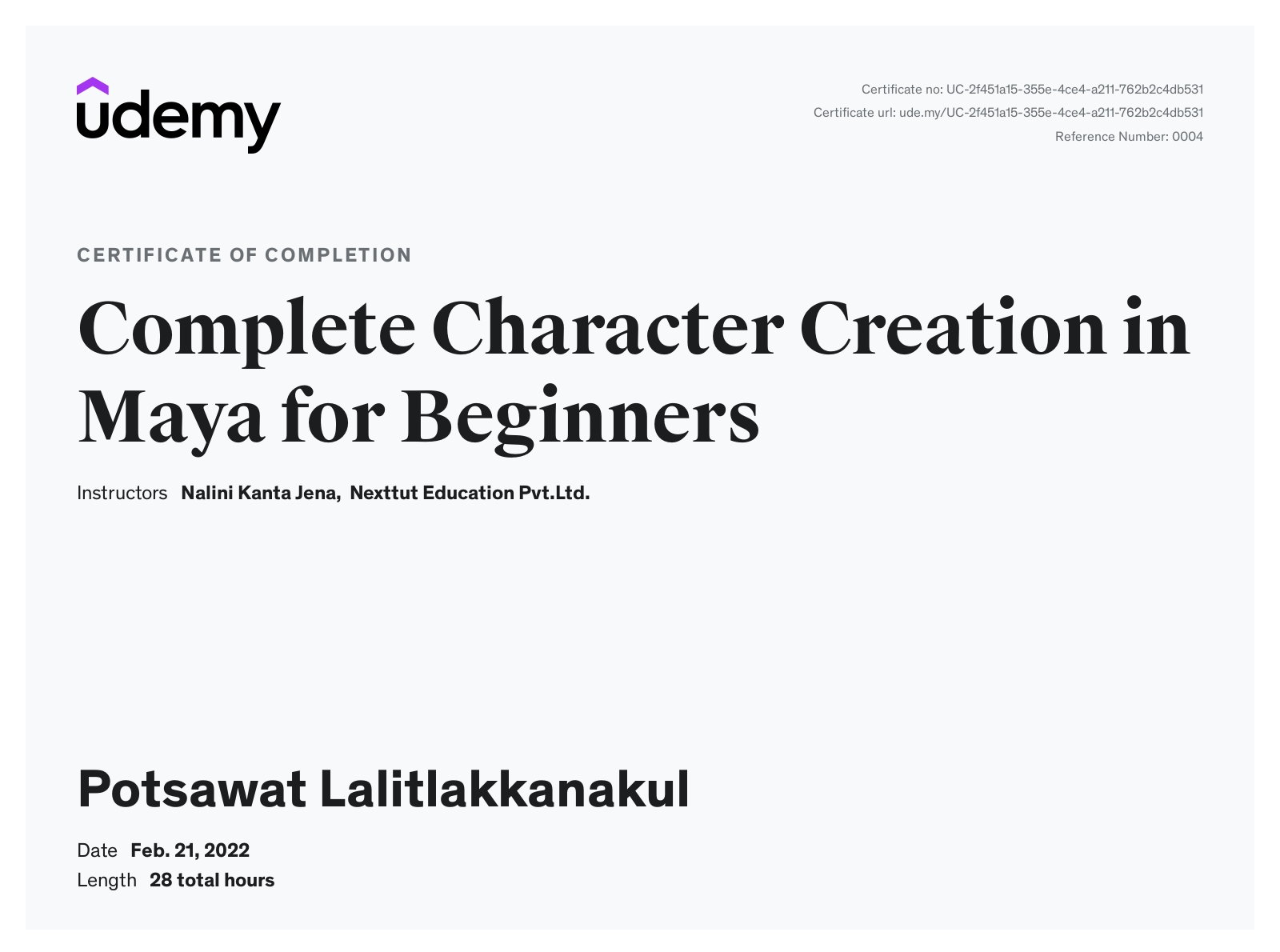 Certificate Character Creation